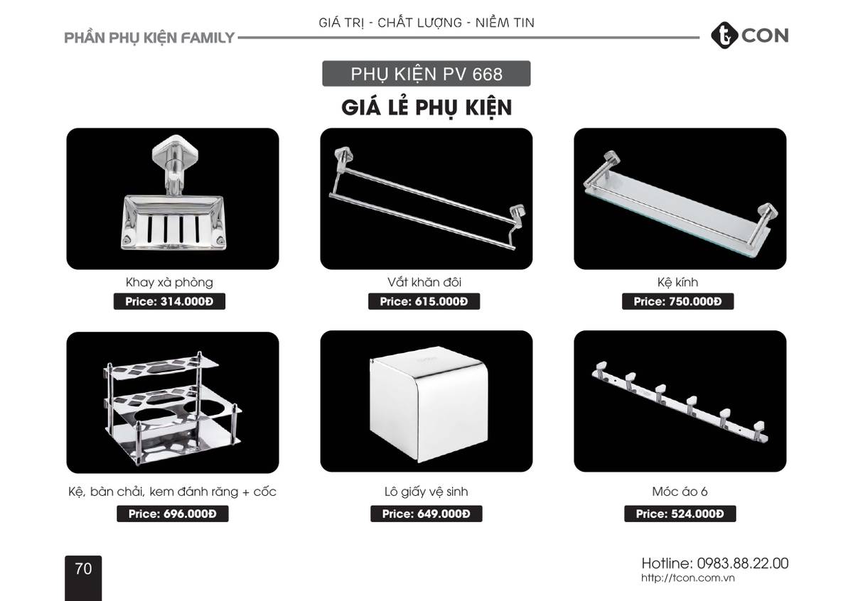 Catalogue và Bảng giá Thiết bị vệ sinh TCON mới nhất 2024 /Page 70